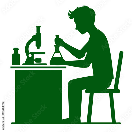 A Silhouette of a Scientist Conducting Experiments in a Laboratory Setting