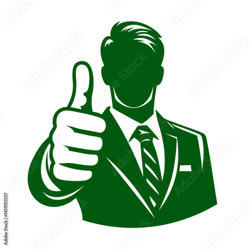Confident Businessman Giving Thumbs Up: Success, Deal, Agreement, Approval Concept