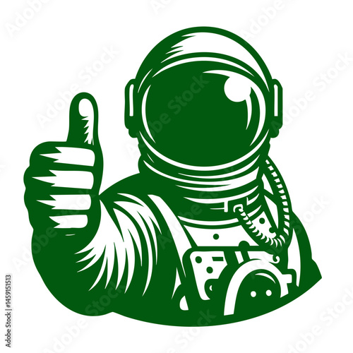 Astronaut Giving Thumbs Up: Space Exploration, Cosmos, Universe, Galaxy, Adventure, Science, Technology, Future