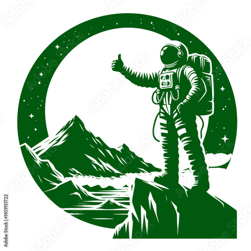 Astronaut on Alien Planet: A Majestic Space Exploration Artwork