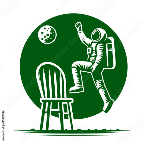 Astronaut on the Moon: A lunar adventure, exploring the cosmos.  Space exploration, lunar mission, astronaut in space, cosmic journey, lunar surface.