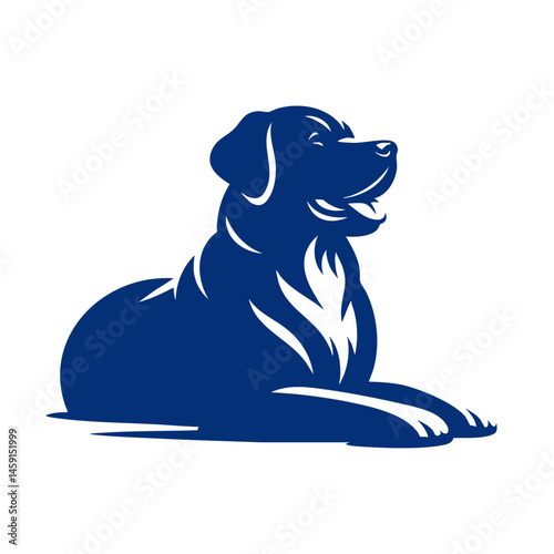 Majestic Canine Silhouette: A Black and White Dog Portrait