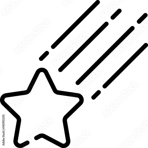 shooting star illustration on a white background    