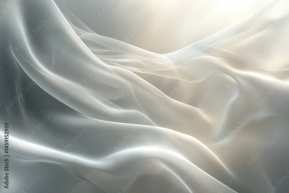 Fototapeta premium Delicate, flowing fabric captured in light.