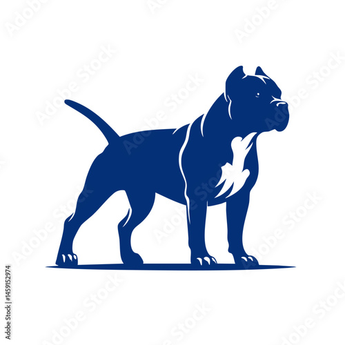 Majestic Pitbull: A Powerful Canine Silhouette.  A striking vector graphic of an American Pitbull Terrier, showcasing its strength and loyalty.