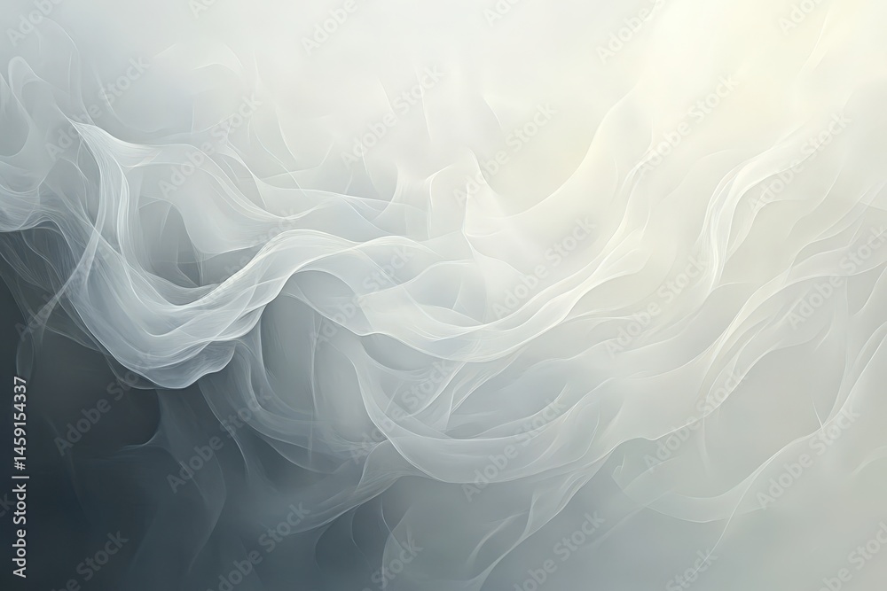 Fototapeta premium Delicate, flowing fabric drapes in soft, light tones.