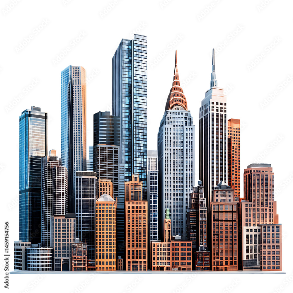 Obraz premium Skyscrapers in the city png