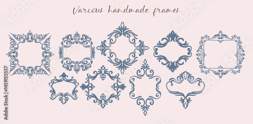 Photography Set of ornate and ribbon frames handmade in a light, frivolous style