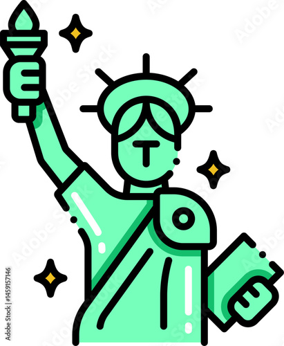 statue of liberty illustration on a white background     