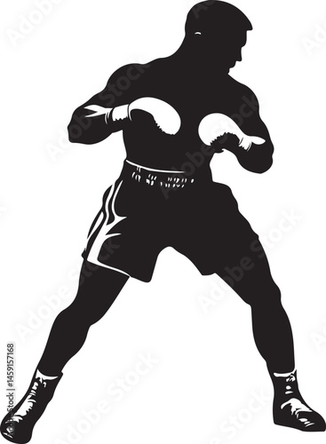 silhouette of male boxer