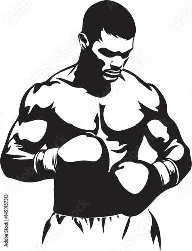 cartoon illustration of a male boxer