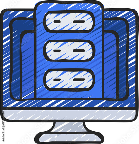 supercomputer illustration on a white background     
