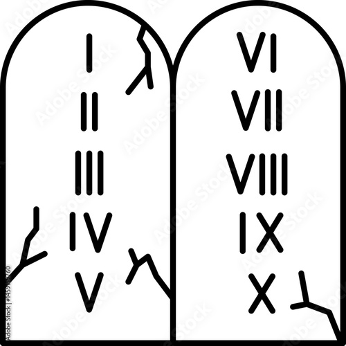 ten commandments illustration on a white background    