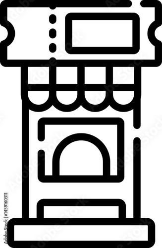 ticket office illustration on a white background     