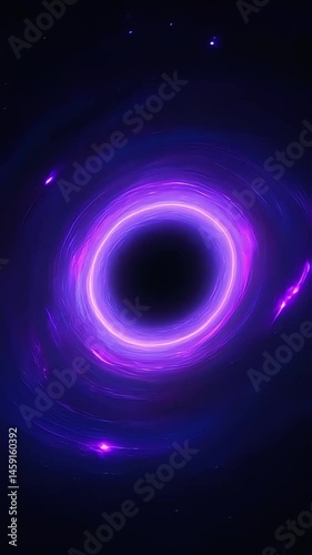 Rotating Glowing Plasma Ring with Dark Center Sci-Fi Concept