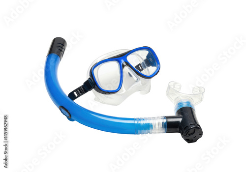 Aquatic Kit Blue snorkel and mask for underwater adventures on a black backdrop