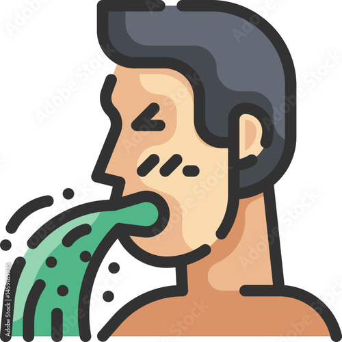 vomiting illustration on a white background     