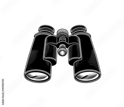 Binocular vector in black color isolated on white.