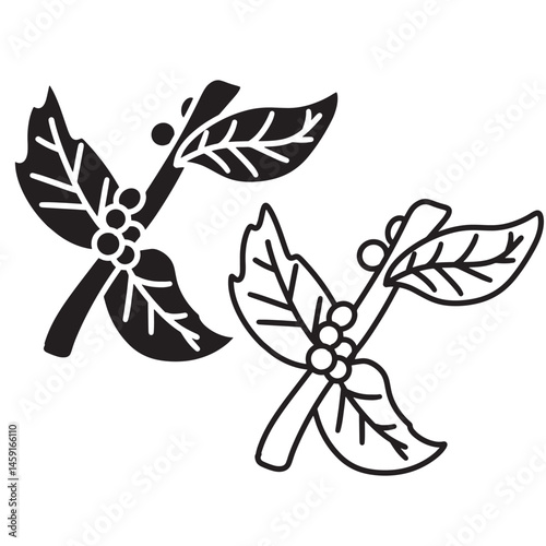 simple coffee plant icon. minimalist vector format. logos, stickers, merchandise, and user interface elements