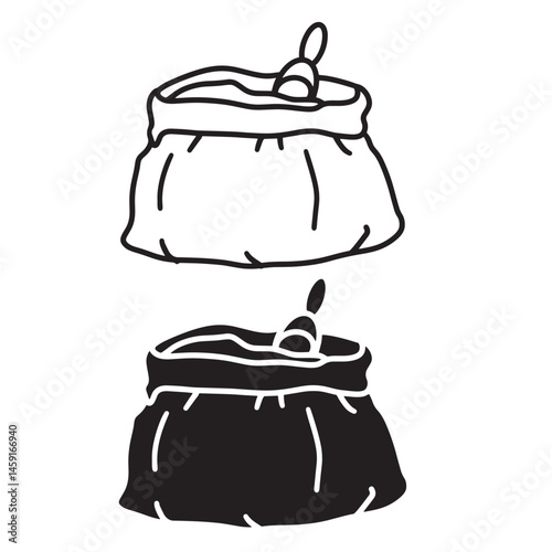 simple sack of coffee icon. minimalist vector format. logos, stickers, merchandise, and user interface elements