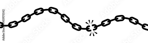 Chain breaking isolated on a white background