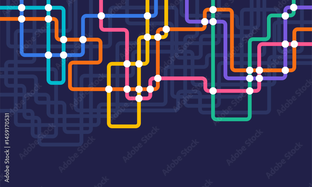 Circuit connect lines and dots. Network technology and Connection concept. Decentralized network nodes connections Circuit connect lines and dots. Network technology and Connection concept. Decentralized network nodes connections