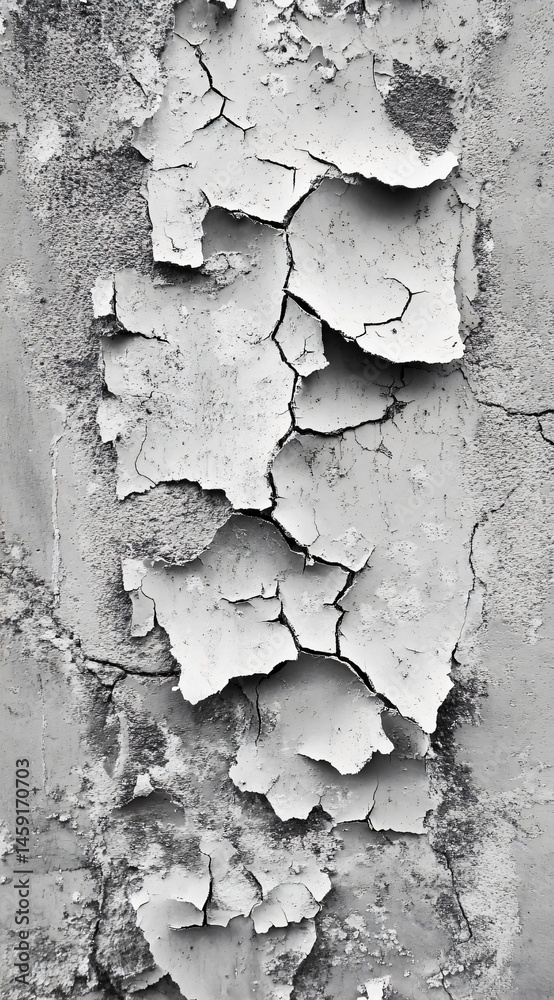 Obraz premium Peeling paint texture urban setting close-up photography grayscale detailed view art concept