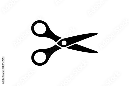 Black silhouette of scissors with open blades