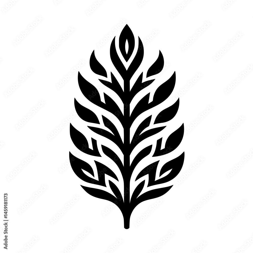 Bold Black & White Leaf Design - Minimalist, Organic Vector Illustration Bold Black & White Leaf Design - Minimalist, Organic Vector Illustration
