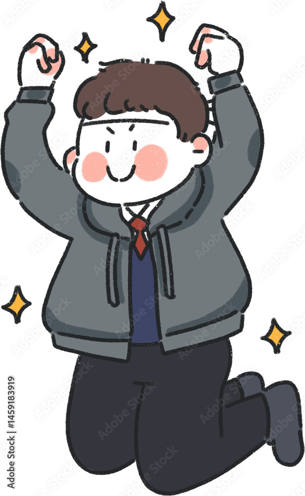 Fototapeta premium 화이팅하는학생