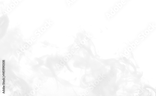 bright white cold smoke corner frame isolated on white or transparent png
