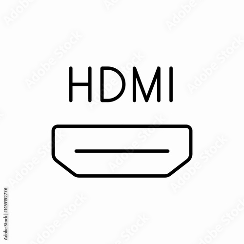 HDMI connection port icon vector sign