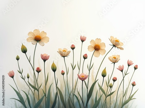 A bouquet of daisies in pastel hues