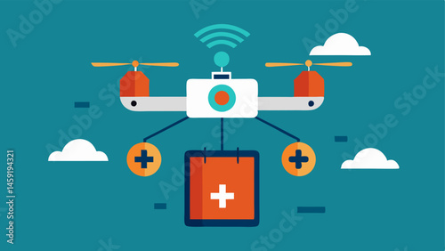 Emergency Response Drones An illustration of a drone delivering emergency supplies while processing obstacle data and navigation in realtime without connecting to a distant server.
