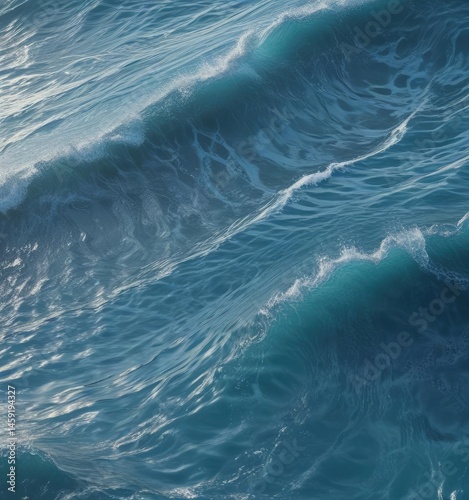 Abstract blue water wave texture, calming soothing ocean pattern, serene, soothing