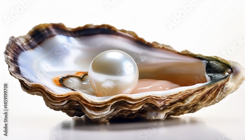 close up of a pearl in an oyster