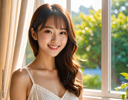 窓辺の美しい女性 Free Download 窓辺の美しい女性 - GFXLoad
