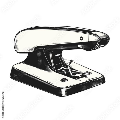 Stapler symbol - black and white & minimalist design for tattoos, logos, vectors - isolated on white background.