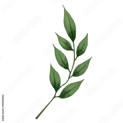 green leaves watercolor