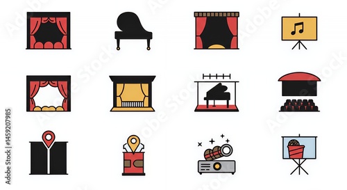 Performance Icons: Stage, Piano, Projector, Location, Cinema