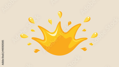 Facial Oil Splash A vibrant splash of golden facial oil with tiny exosome particles illustrated within the splash symbolizing skin rejuvenation.