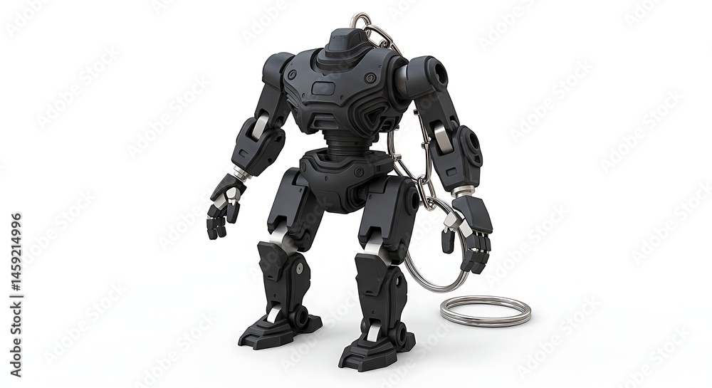 3D printed robot keychain with mechanical joints 3D printed robot keychain with mechanical joints