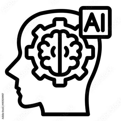 Ai Brain  Icon Element For Design	