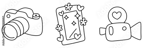 simple camera snapshot captures creativity with playful phone and video recorder, showcasing fun and joy