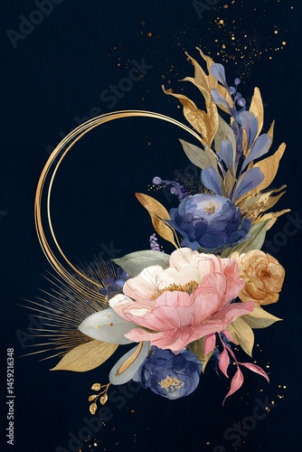 Elegant floral arrangement featuring various blooms on a dark background.