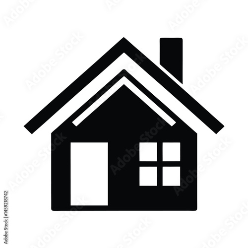 Simple Black House Icon Home, Real Estate, Property, Shelter, Residence