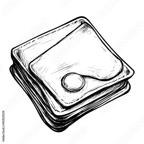 Wallet symbol - black and white design for tattoos, logos and vectors - isolated on white