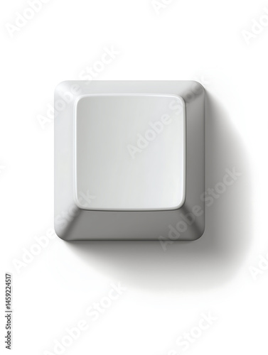 Isolated White Keyboard Key: Blank and Modern
