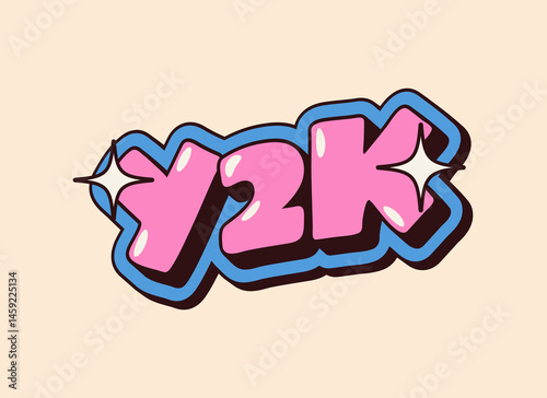 Pink cartoon funny Font  Y2K Text Effect. Retro Text & Logo Effect Mockup