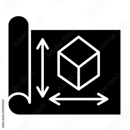 Cad Blueprint  Icon Element For Design	